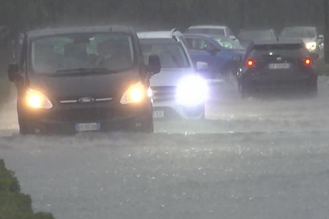 Heftiger Regen am Gardasee