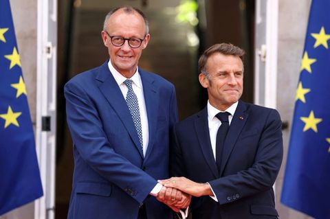 Merz (l.) und Macron in Toulon