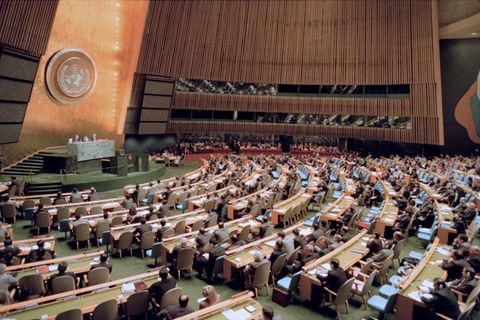 Sitzungssaal der UN-Generalversammlung in New York