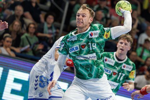 Welthandballer Mathias Gidsel war bester Schütze der Füchse. (Archivbild) Foto: Andreas Gora/dpa