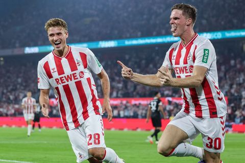 Kölns Marius Bülter bejubelt sein Tor zum 2:0. Foto: Revierfoto/dpa