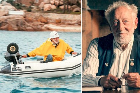 Dieter Hallervorden auf dem Motorboot vor seiner Privatinsel in Nordfrankreich und am Esstisch in seinem privaten Anwesen auf