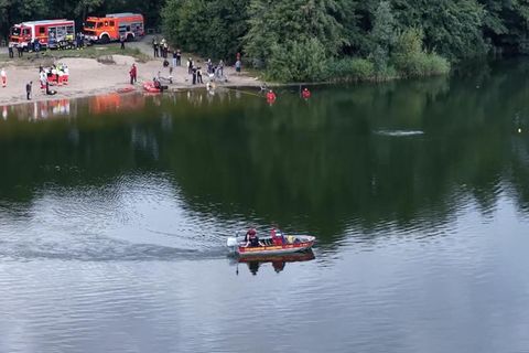 Ein Noteinsatz auf einem See