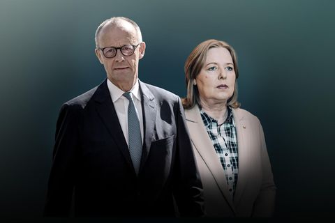 Montage zeigt Friedrich Merz und Bärbel Bas