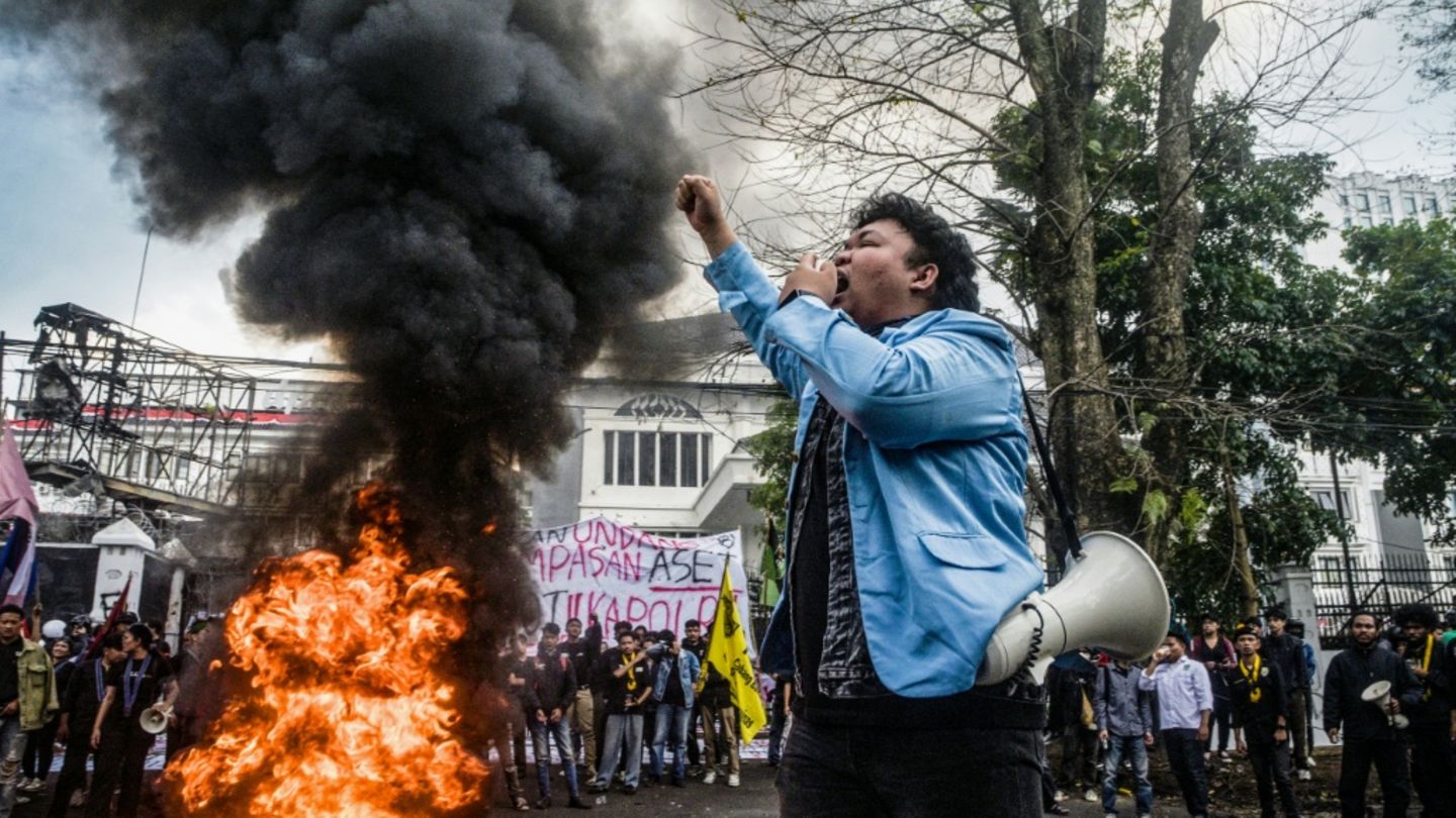 Demonstranten in Bandung