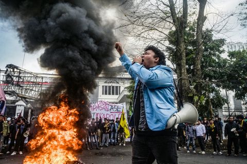 Demonstranten in Bandung