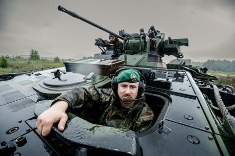 Ein Marder-Schützenpanzer in Litauen