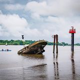 Wrack Binnenschiff "Uwe" in Hamburg