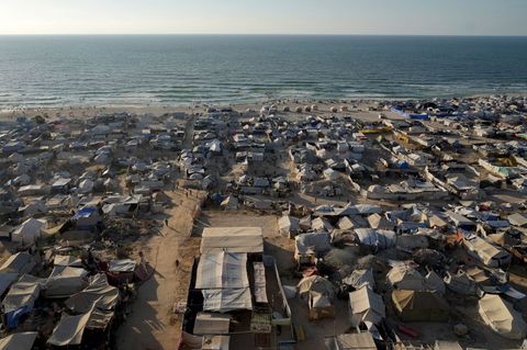Ein Lager nahe Gaza. Laut einem Militärsprecher Israels sei die Evakuierung der Stadt unvermeidlich