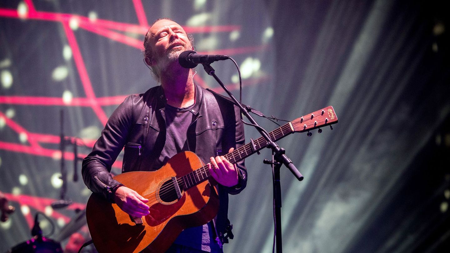 Radiohead-Sänger Thom Yorke. Mit Songs wie "Karma Police" und "Creep" erlangte die britische Band in den 90er Jahren weltweite B