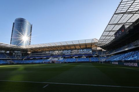 Hier wird gespielt: Blick ins Nationalstadion in Bratislava. Foto: Christian Charisius/dpa