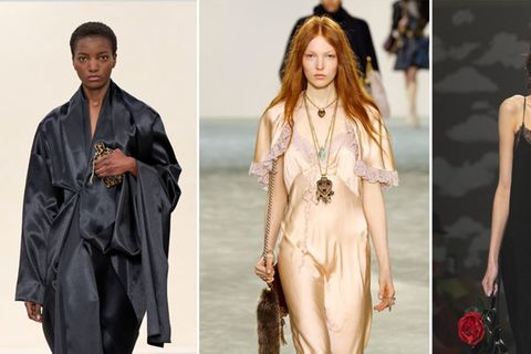 Designer-Labels wie Calvin Klein, Chloé und Moschino präsentierten von Pyjamas und Nachtwäsche inspirierte Mode für Herbst und