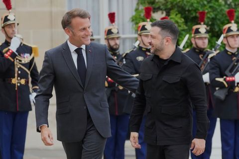 Die Vorarbeiten für Sicherheitsgarantien für die Ukraine sind nach Angaben von Präsident Macron abgeschlossen. Foto: Michel Eule