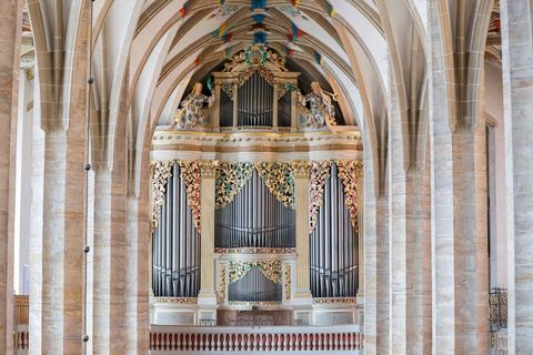 Blick auf die Silbermann-Orgel im Dom St. Marien Freiberg. Die Silbermann-Tage erinnern unter dem Titel "Der Klang Europas" mit