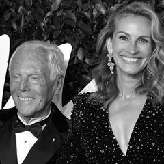 Der verstorbene Giorgio Armani mit Hollywoodstar Julia Roberts im Jahr 2019. Sie verabschiedet sich von einem Freund.