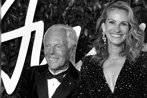 Der verstorbene Giorgio Armani mit Hollywoodstar Julia Roberts im Jahr 2019. Sie verabschiedet sich von einem Freund.