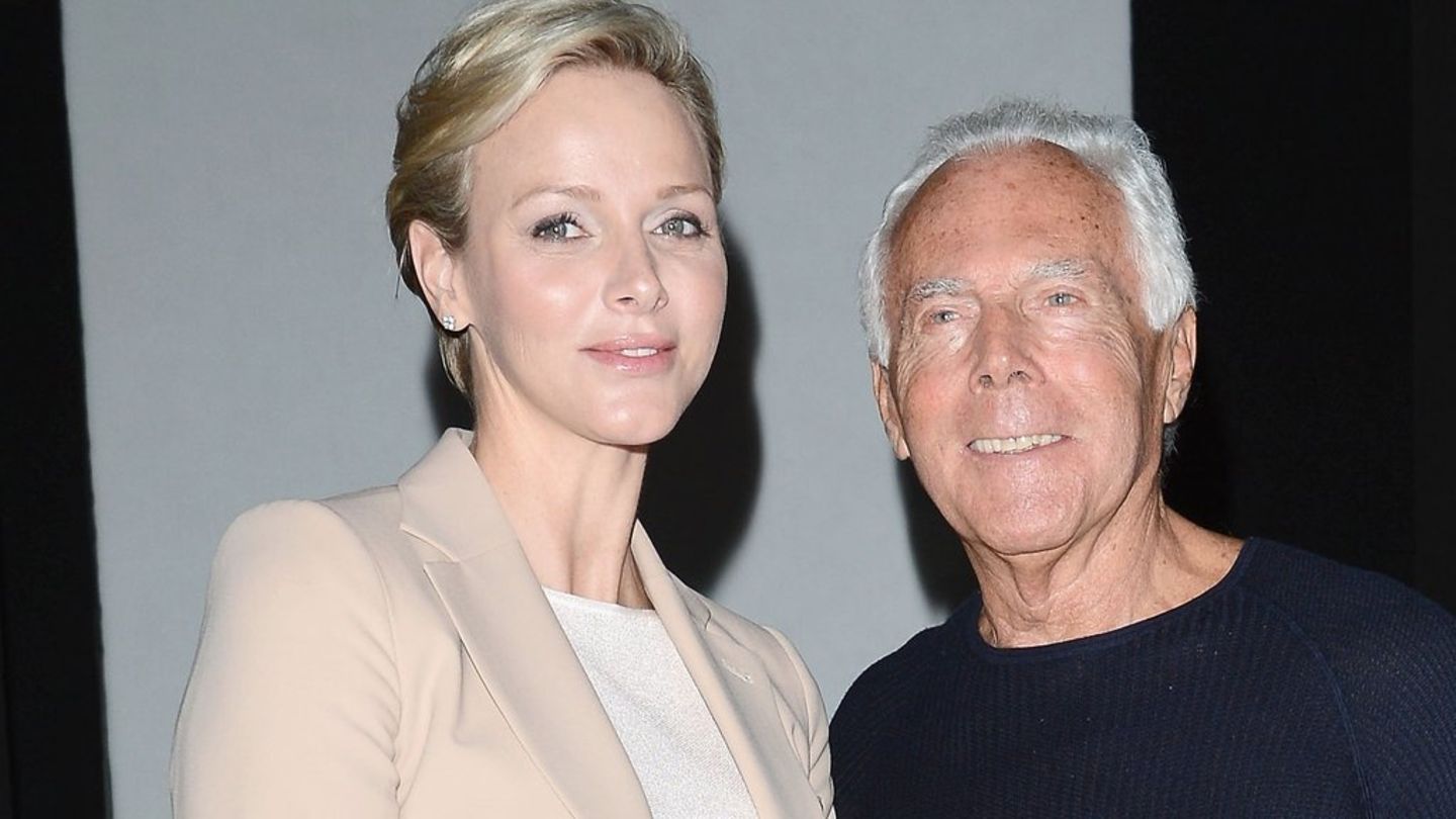 Charlène von Monaco und Giorgio Armani bei einem gemeinsamen Auftritt in Mailand.
