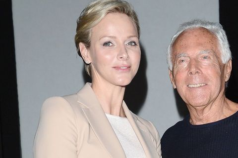 Charlène von Monaco und Giorgio Armani bei einem gemeinsamen Auftritt in Mailand.