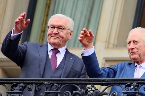 Frank-Walter Steinmeier (l.) und König Charles III. Ende März 2023 in Berlin.