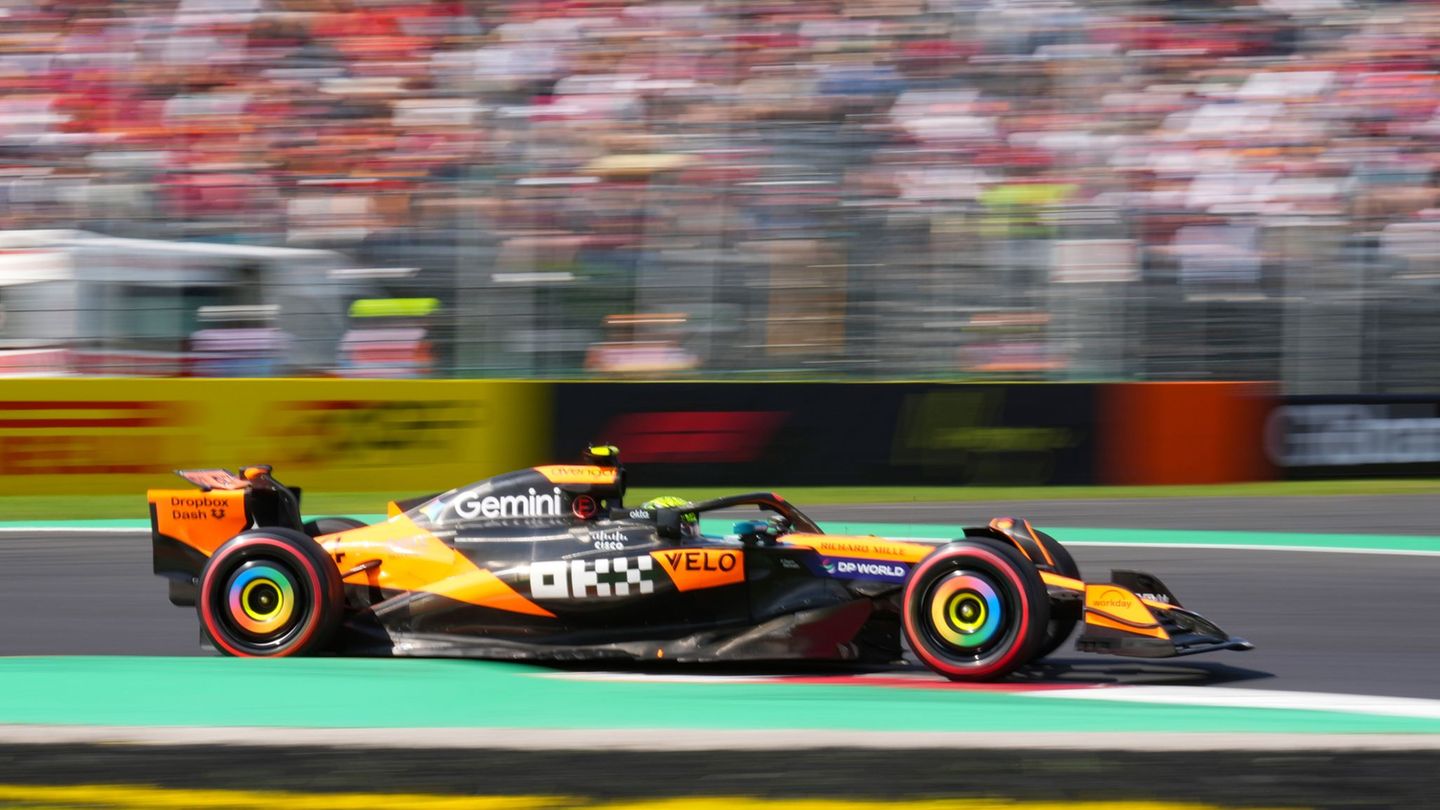 Nach seinem Defekt am McLaren in Zandvoort ist Norris voll in Fahrt. Foto: Antonio Calanni/AP/dpa