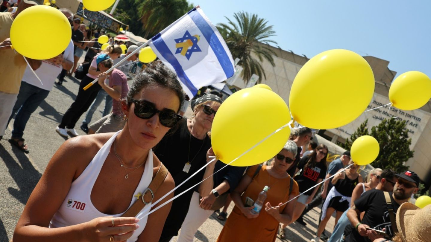 Demonstration in Tel Aviv zur Unterstützung der Geiseln