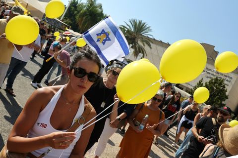 Demonstration in Tel Aviv zur Unterstützung der Geiseln