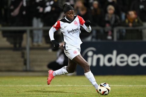 Erste Torschützin der neuen Bundesliga-Saison: Nicole Anyomi von Eintracht Frankfurt. Foto: Arne Dedert/dpa