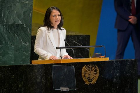 Annalena Baerbock spricht vor der Vollversammlung der Vereinten Nationen