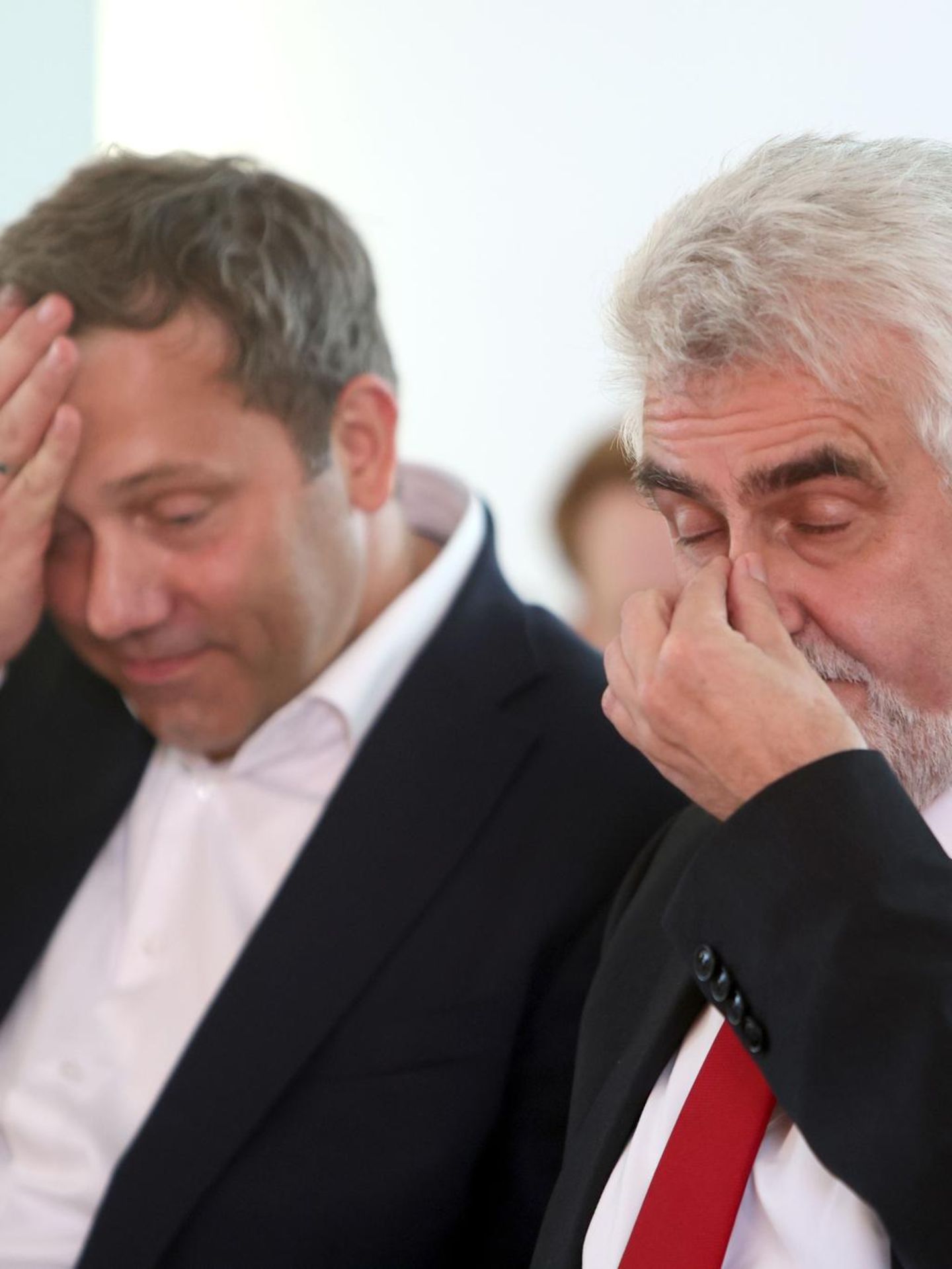 Ganz schön heiß hier: SPD-Chef Lars Klingbeil mit dem SPD-Spitzenkandidaten Armin Willingmann