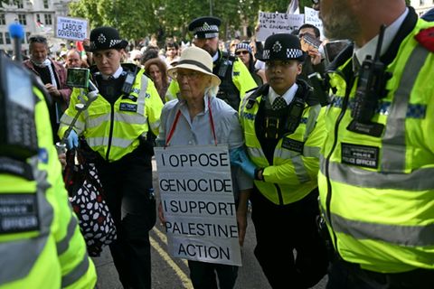 Festnahme einer Demonstrantin in London