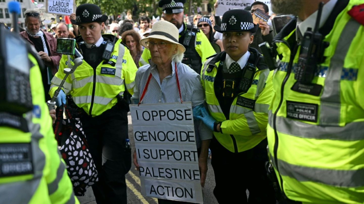 Festnahme einer Demonstrantin in London