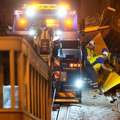 Aufräumarbeiten nach dem Unglück in Lissabon