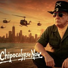 Ein KI Meme mit Donald Trump immit dem Schriftzug Chipocalypse Now