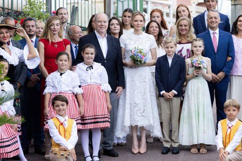 Charlène von Monaco mit ihrem Ehemann und ihren Zwillingen.