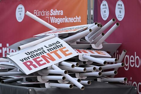 Werbeschilder des BSW