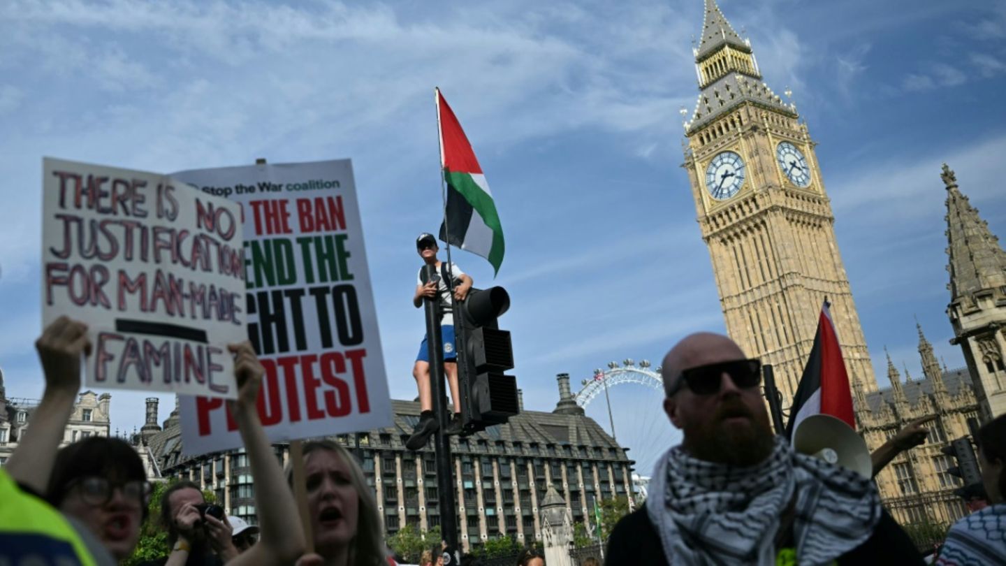 Demonstranten in London