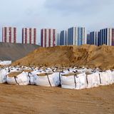 Wohntürme auf der künstlichen Insel Hulhumalé