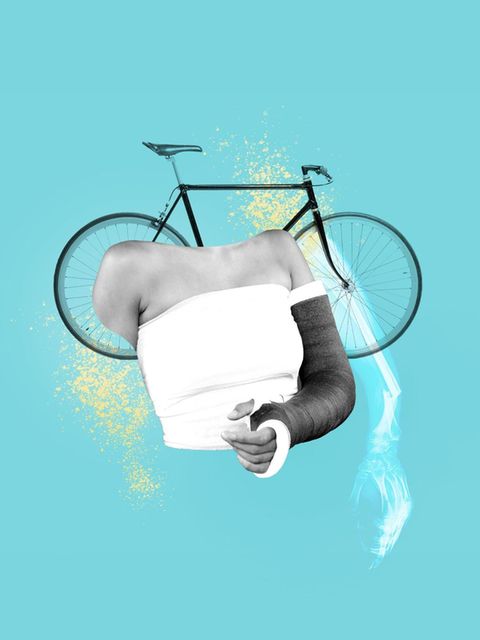 Illustration: beim Sport bricht sich die Frau leicht die Knochen