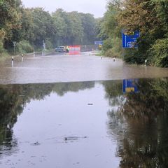 Unwetter und Starkregen in Bedburg in NRW