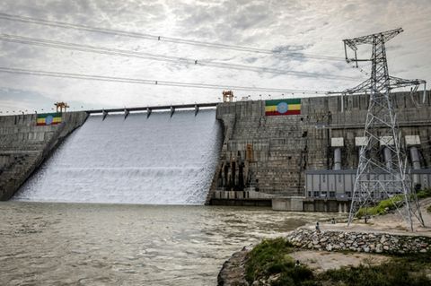 Der Grand Ethiopian Renaissance Dam (Gerd) in Äthiopien