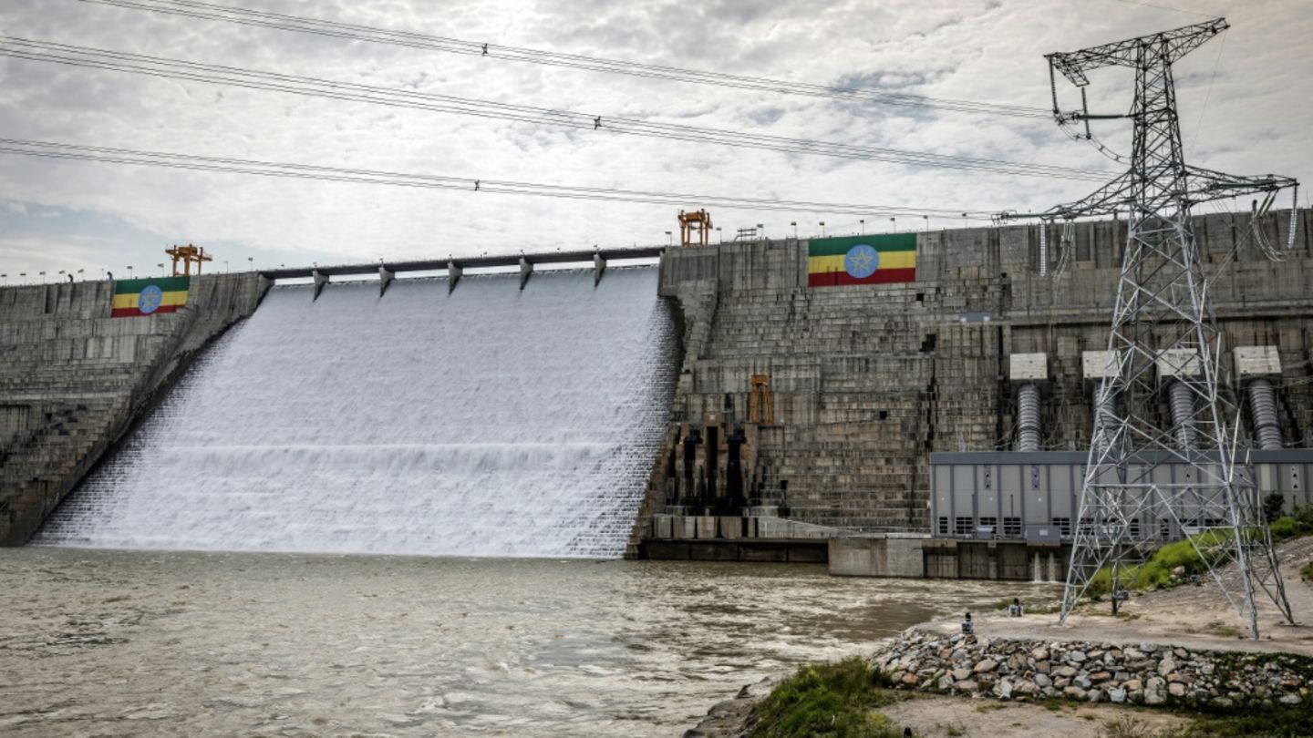 Der Grand Ethiopian Renaissance Dam (Gerd) in Äthiopien