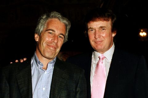 Jeffrey Epstein und Donald Trump 1997, Mar-a-Lago estate, Palm Beach, Florida