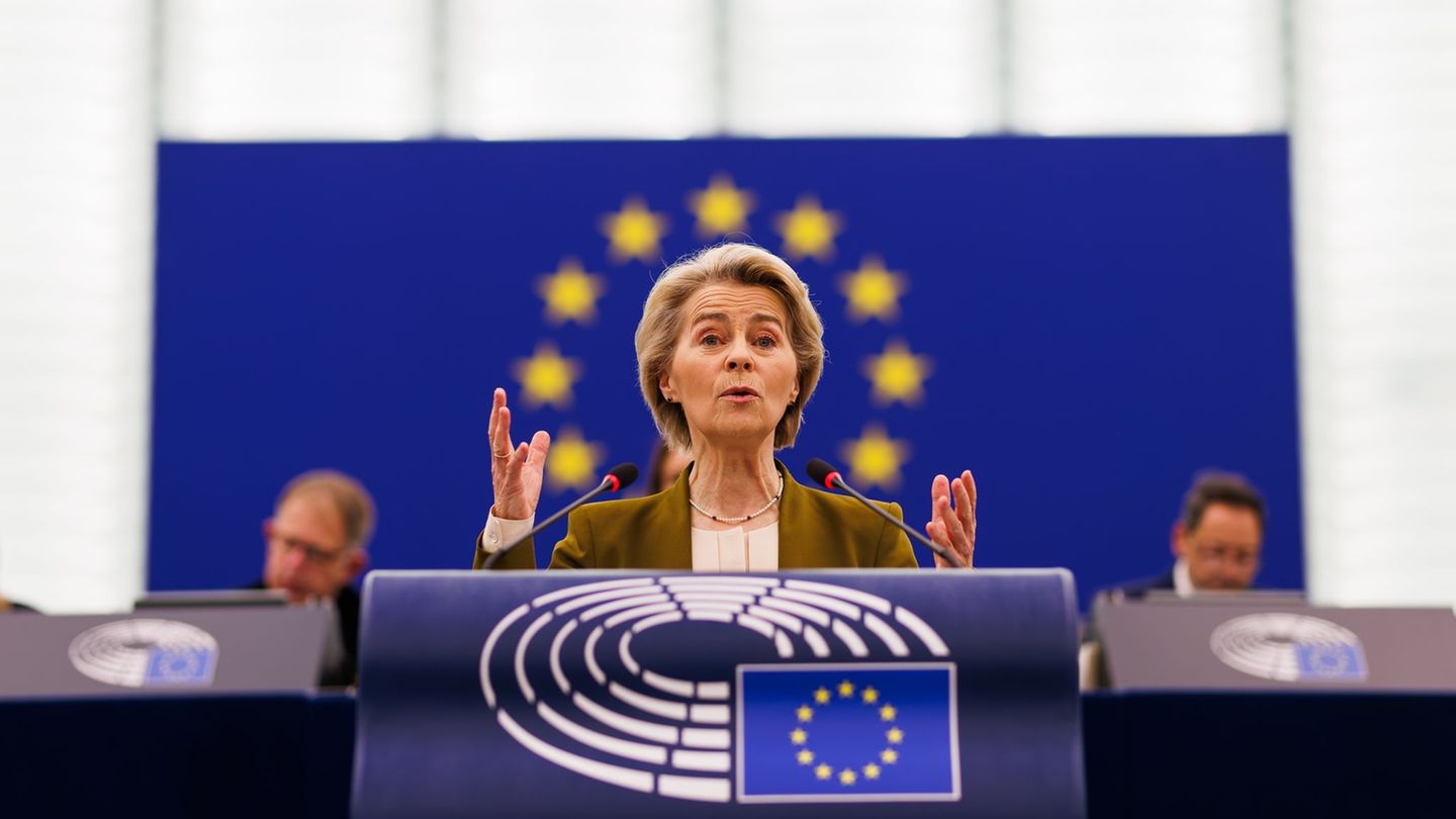 EU-Kommissionspräsidentin von der Leyen. (Archivbild) Foto: Philipp von Ditfurth/dpa EU-Kommissionspräsidentin von der Leyen. (Archivbild) Foto: Philipp von Ditfurth/dpa
