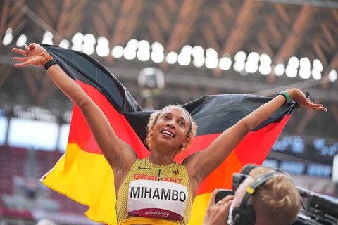 Wurde 2021 in Tokio Olympiasiegerin: Malaika Mihambo. (Archivbild) Foto: Michael Kappeler/dpa