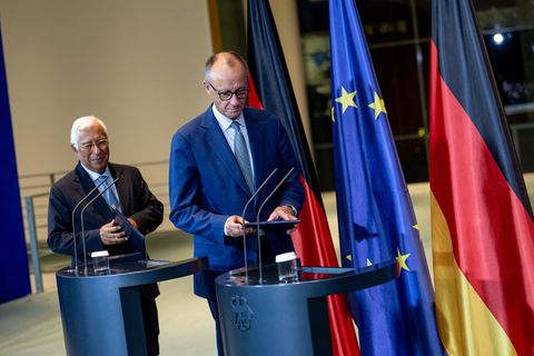 Kanzler Merz kommentiert das Eindringen russischer Drohnen in den polnischen Luftraum mit deutlichen Worten. Foto: Fabian Sommer
