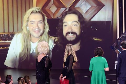 Bill und Tom Kaulitz konnten den Preis nicht persönlich entgegennehmen, feierten aber mit Champagner.
