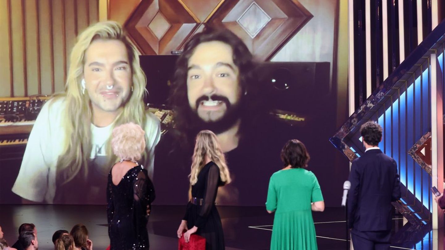 Bill und Tom Kaulitz konnten den Preis nicht persönlich entgegennehmen, feierten aber mit Champagner.