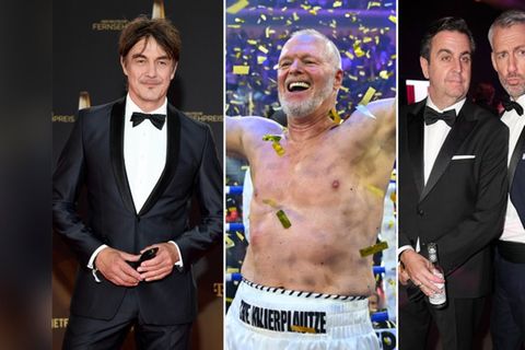 Stefan Raab (Mitte) feierte 2024 ein Comeback: Was halten Matze Knop, Bastian Pastewka und Sebastian Pufpaff (v.l.) davon?