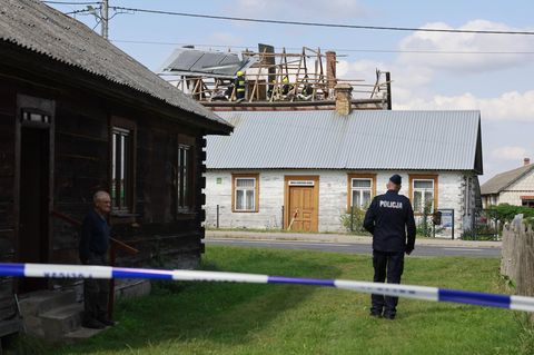 Drohnen im polnischen Luftraum: Zerstörtes Haus in