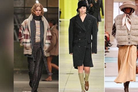 Altmodische Eleganz mit einem Hauch von High Fashion präsentierten Gigi Hadid (Mitte) und andere Models bei den Modenschauen f